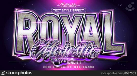 Editable text style effect - Royal Majestic text style theme.