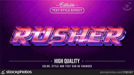 Editable text style effect - Rusher text style theme. Graphic Design Element.