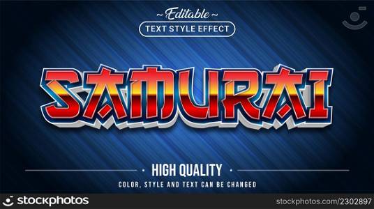 Editable text style effect - Samurai text style theme. Graphic Design Element.