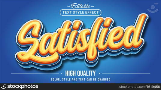Editable text style effect - Satisfied text style theme.