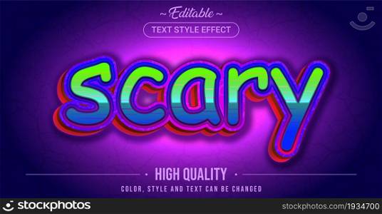 Editable text style effect - Scary theme style. Graphic design element