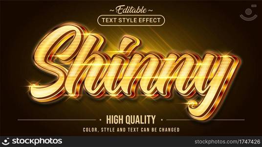 Editable text style effect - Shinny Gold text style theme.