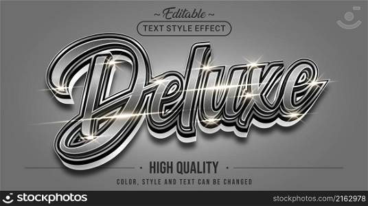 Editable text style effect - Silver Deluxe text style theme. Graphic Design Element.
