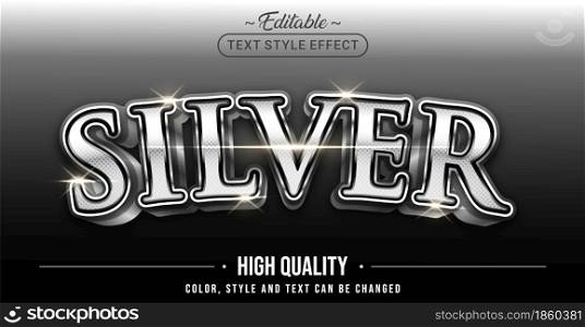 Editable text style effect - Silver text style theme. Graphic Design Element.