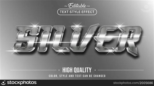 Editable text style effect - Silver text style theme. Graphic Design Element.