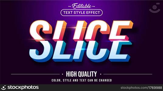 Editable text style effect - Slice text style theme. Graphic Design Element.