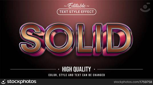 Editable text style effect - Solid text style theme. Graphic Design Element.