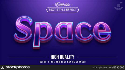 Editable text style effect - Space text style theme. Graphic Design Element.
