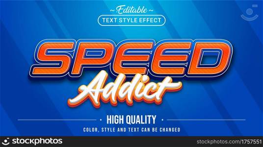 Editable text style effect - Speed Addict text style theme. Graphic Design Element.