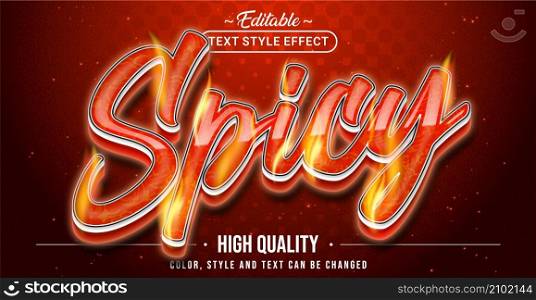 Editable text style effect - Spicy text style theme. Graphic Design Element.