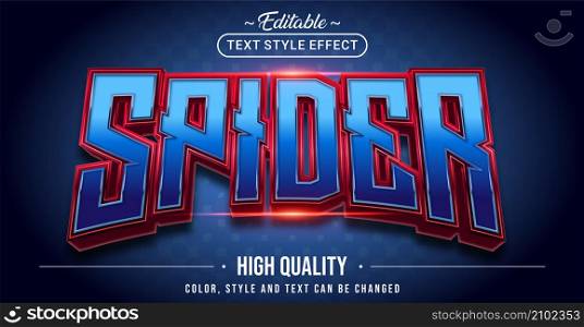 Editable text style effect - Spider text style theme. Graphic Design Element.
