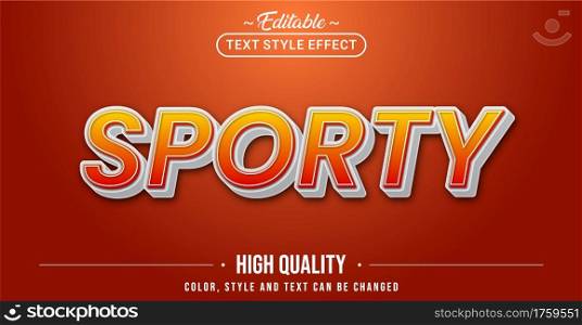 Editable text style effect - Sporty text style theme. Graphic Design Element.