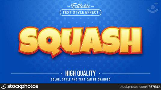Editable text style effect - Squash text style theme. Graphic Design Element.