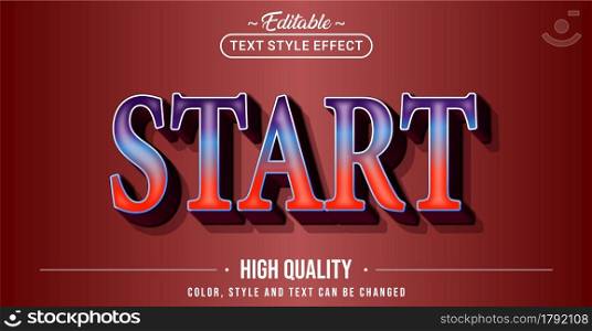 Editable text style effect - Start text style theme. Graphic Design Element.