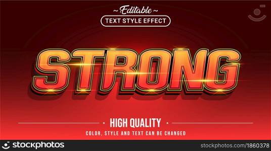 Editable text style effect - Strong text style theme. Graphic Design Element.