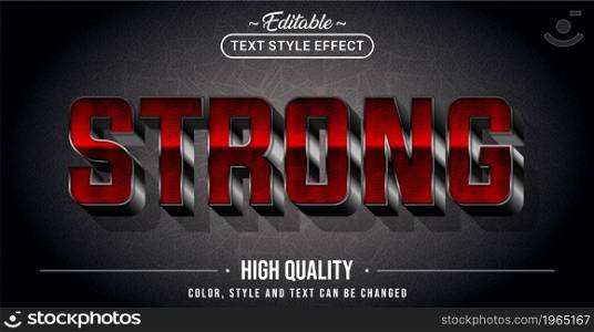 Editable text style effect - Strong text style theme. Graphic Design Element.
