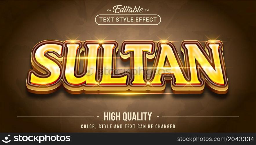 Editable text style effect - Sultan text style theme. Graphic Design Element.