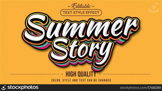 Editable text style effect - Summer Story text style theme.