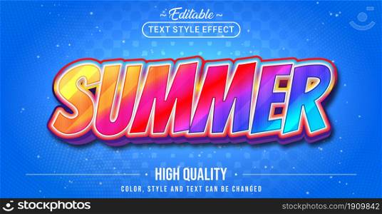 Editable text style effect - Summer text style theme. Graphic Design Element.