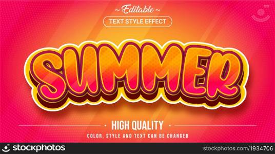Editable text style effect - Summer theme style. Graphic design element