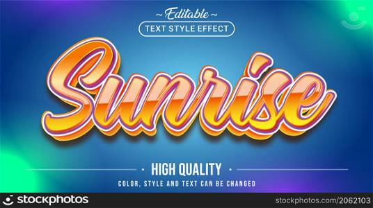 Editable text style effect - Sunrise text style theme. Graphic Design Element.