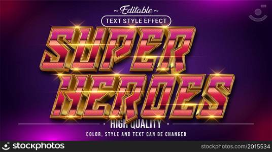 Editable text style effect - Super Heroes text style theme. Graphic Design Element.