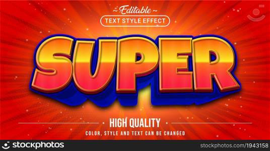 Editable text style effect - Super text style theme. Graphic Design Element.
