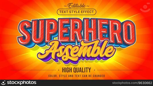 Editable text style effect - Superhero Assemble text style theme.
