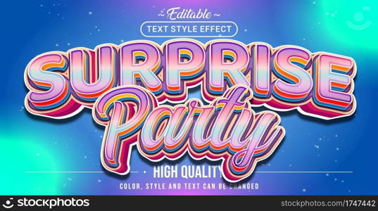 Editable text style effect - Surprise Party text style theme.