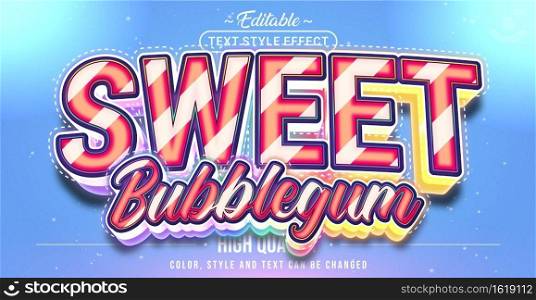Editable text style effect - Sweet Bubblegum text style theme.