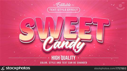 Editable text style effect - Sweet Candy text style theme. Graphic Design Element.