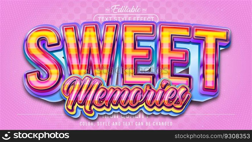 Editable text style effect - Sweet Memories text style theme.