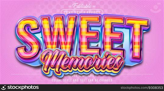 Editable text style effect - Sweet Memories text style theme.