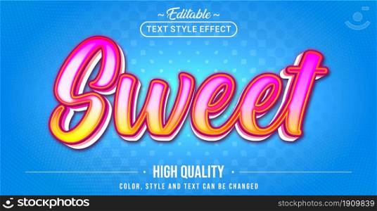 Editable text style effect - Sweet text style theme. Graphic Design Element.