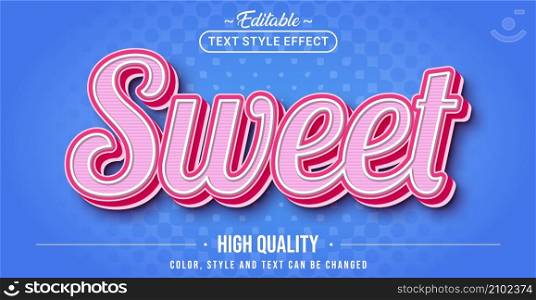 Editable text style effect - Sweet text style theme. Graphic Design Element.