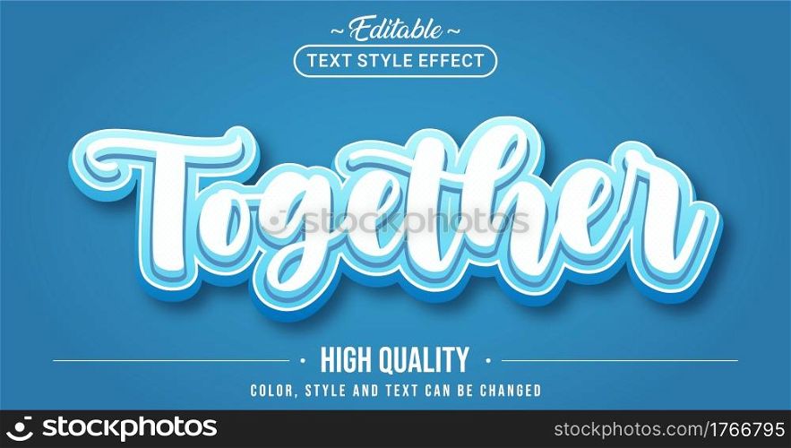 Editable text style effect - Together text style theme. Graphic Design Element.
