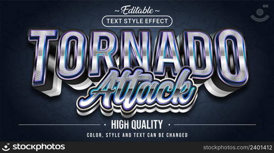 Editable text style effect - Tornado Attack text style theme. Graphic Design Element.