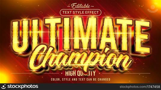 Editable text style effect - Ultimate Ch&ion text style theme.