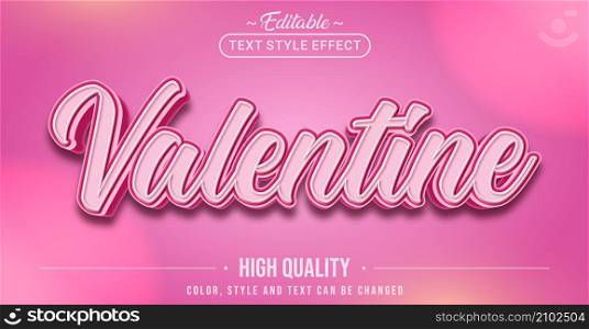 Editable text style effect - Valentine text style theme. Graphic Design Element.