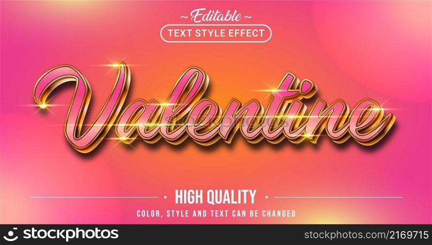 Editable text style effect - Valentine text style theme. Graphic Design Element.
