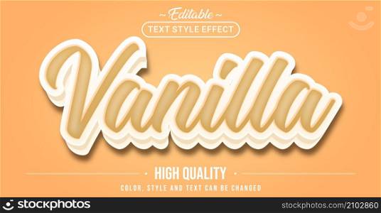 Editable text style effect - Vanilla text style theme. Graphic Design Element.