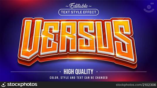 Editable text style effect - Versus text style theme. Graphic Design Element.