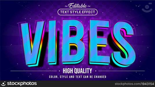 Editable text style effect - Vibes text style theme. Graphic Design Element.