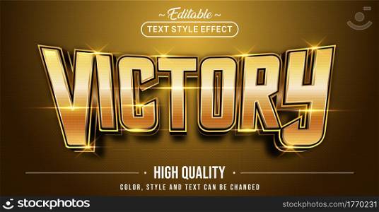 Editable text style effect - Victory text style theme. Graphic Design Element.