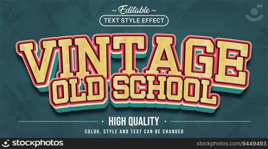 Editable text style effect - Vintage Old School text style theme.