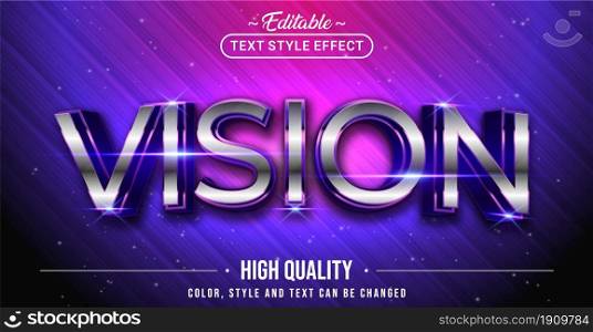 Editable text style effect - Vision text style theme. Graphic Design Element.