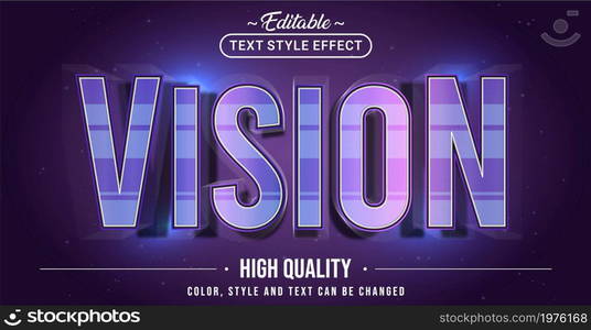 Editable text style effect - Vision text style theme. Graphic Design Element.