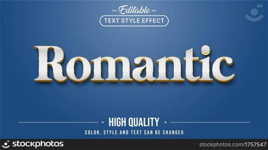Editable text style effect - White Romantic text style theme. Graphic Design Element.