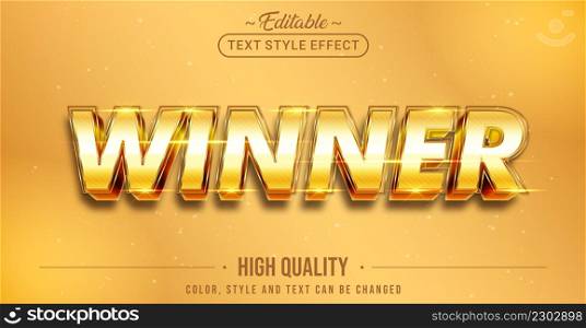 Editable text style effect - Winner text style theme. Graphic Design Element.