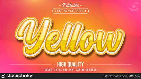 Editable text style effect - Yellow text style theme. Graphic Design Element.